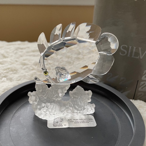 Retired Swarovski Crystal Butterfly Fish On Coral Branch in Box Never Displayed - Picture 3 of 8